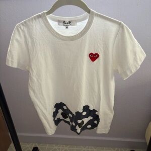 COMMES DES GARCONS CDG Play Japan sz M US sz S Blue Polka Dot Heart Tshirt